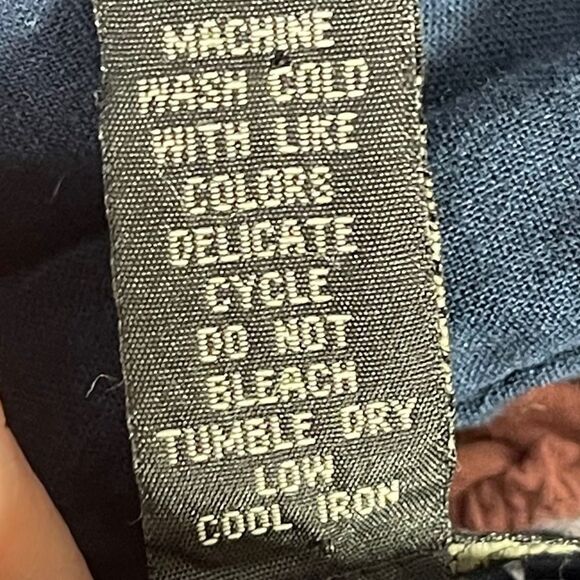 Lucky Brand Navy Embroidered Linen/Cotton Shift Dress Sz M - Picture 7 of 8